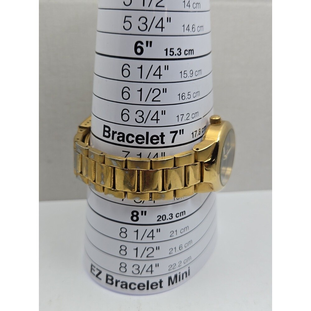 Croton Womens Gold Tone Black Dial Diamond Date Quartz Watch New Battery - Read - Picture 7 of 13